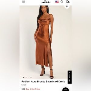 NWT Lulus Bronze Midi Dress